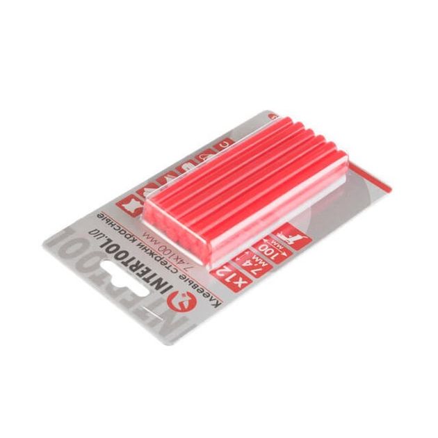 Комплект червоних клеєвих стержнів 7.4мм*100мм, 12шт. INTERTOOL RT-1043, фото , зображення 2 | SNABZHENIE.com.ua
