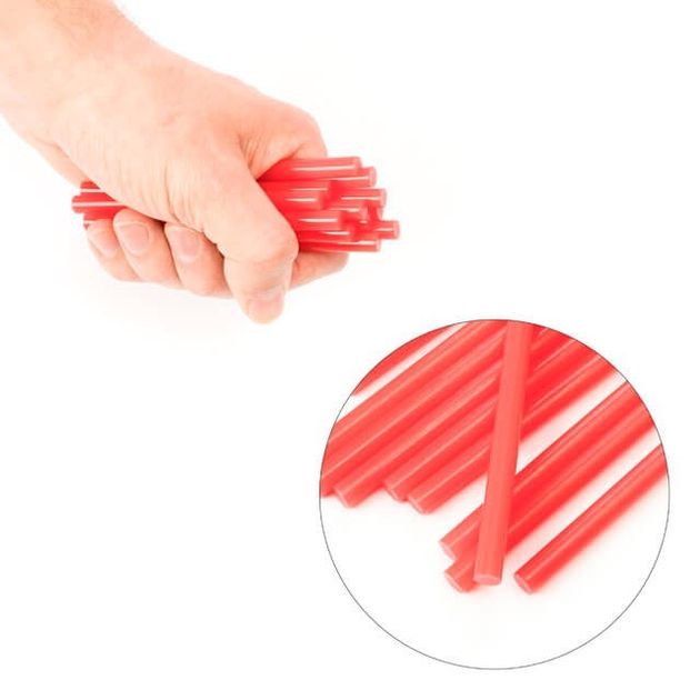 Комплект червоних клеєвих стержнів 7.4мм*100мм, 12шт. INTERTOOL RT-1043, фото , зображення 4 | SNABZHENIE.com.ua