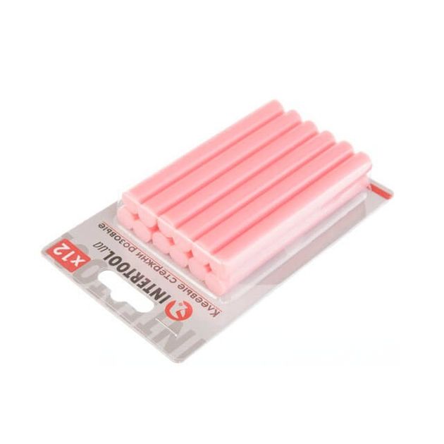 Комплект рожевих клеєвих стержнів 11.2мм*100мм, 12шт. INTERTOOL RT-1045, фото , зображення 2 | SNABZHENIE.com.ua