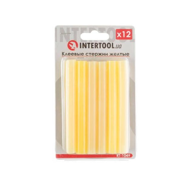 Комплект желтых клеевых стержней 11.2мм, 12шт, INTERTOOL RT-1049, фото  | SNABZHENIE.com.ua