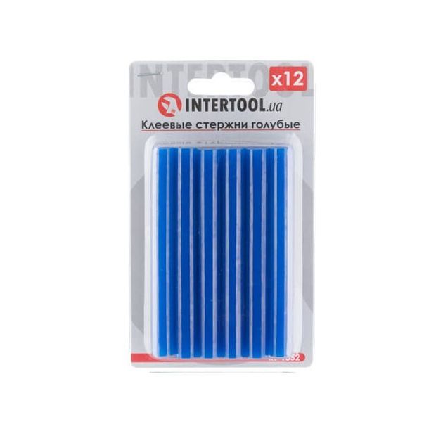 Комплект голубых клеевых стержней INTERTOOL RT-1052, 11.2мм, 12шт., фото  | SNABZHENIE.com.ua