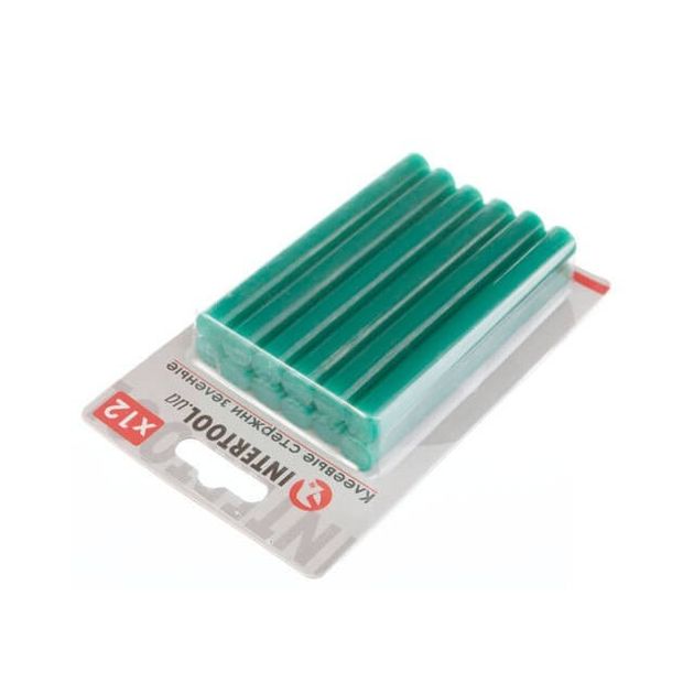 Комплект зелених клеєвих стержнів 11.2мм*100мм, 12шт. INTERTOOL RT-1056, фото , зображення 2 | SNABZHENIE.com.ua