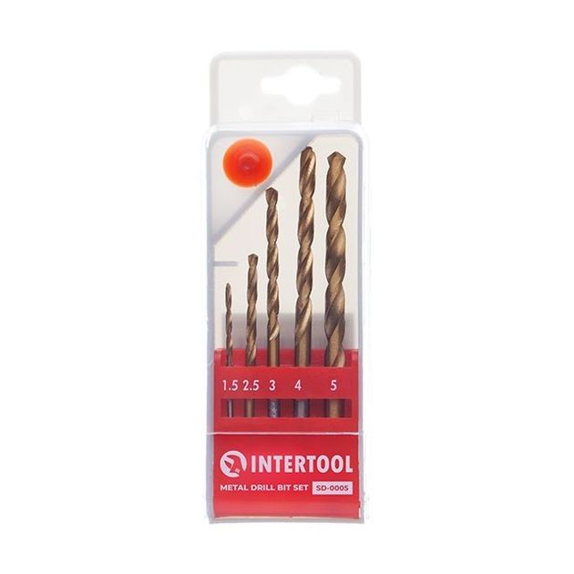 Набор сверл по металлу HSS 5 шт INTERTOOL SD-0005, фото , изображение 2 | SNABZHENIE.com.ua Набор сверл по металлу HSS 5 шт INTERTOOL SD-0005, фото , изображение 2 | SNABZHENIE.com.ua