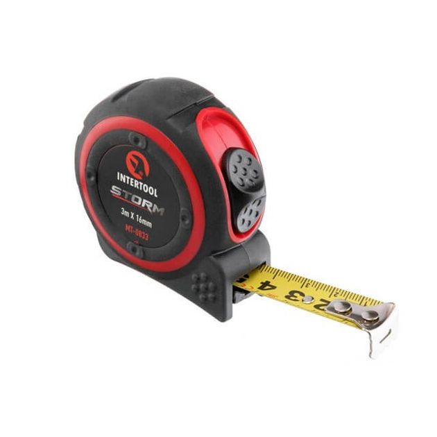 Рулетка STORM INTERTOOL MT-0833 3м*16мм с нейлоновым покрытием, фото  | SNABZHENIE.com.ua