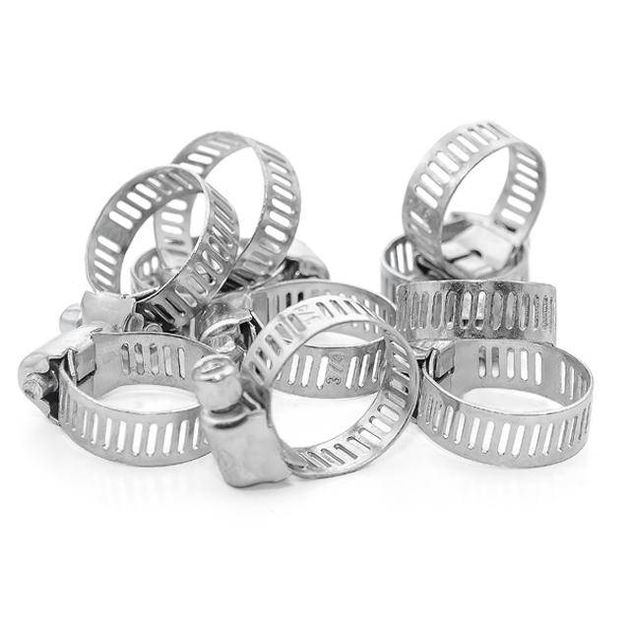 Хомут стальной оцинкованный 8 мм D 13-23 мм (10 шт) INTERTOOL TC-0013, фото , изображение 2 | SNABZHENIE.com.ua Хомут стальной оцинкованный 8 мм D 13-23 мм (10 шт) INTERTOOL TC-0013, фото , изображение 2 | SNABZHENIE.com.ua