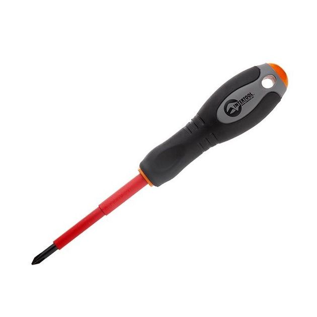 Изолированная крестовая отвертка PH1, 80 мм, 1000 В INTERTOOL VT-3211, фото  | SNABZHENIE.com.ua