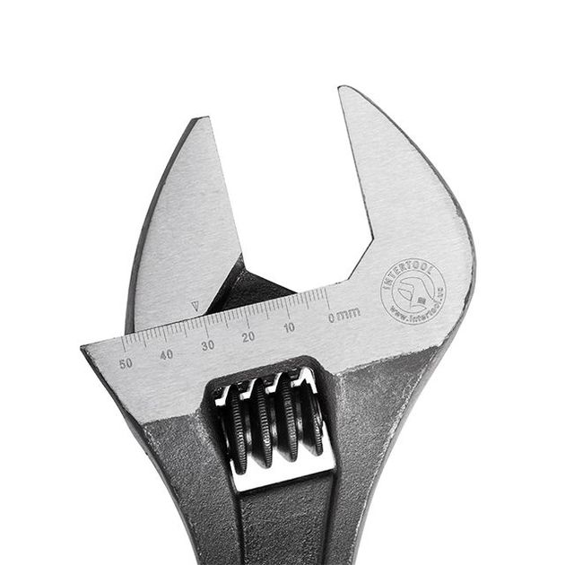 Ключ разводной 380 мм Cr-V, черный, фосфатированный INTERTOOL, фото , изображение 3 | SNABZHENIE.com.ua Ключ разводной 380 мм Cr-V, черный, фосфатированный INTERTOOL, фото , изображение 3 | SNABZHENIE.com.ua