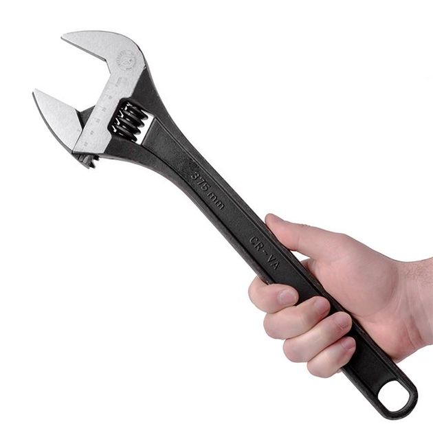 Ключ разводной 380 мм Cr-V, черный, фосфатированный INTERTOOL, фото , изображение 6 | SNABZHENIE.com.ua Ключ разводной 380 мм Cr-V, черный, фосфатированный INTERTOOL, фото , изображение 6 | SNABZHENIE.com.ua