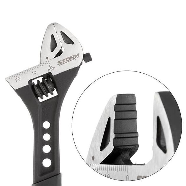 Ключ разводной 150 мм кованный, рукоятка TPR, HRC 40~50, Cr-V STORM INTERTOOL XT-0070, фото , зображення 3 | SNABZHENIE.com.ua Ключ разводной 150 мм кованный, рукоятка TPR, HRC 40~50, Cr-V STORM INTERTOOL XT-0070, фото , зображення 3 | SNABZHENIE.com.ua