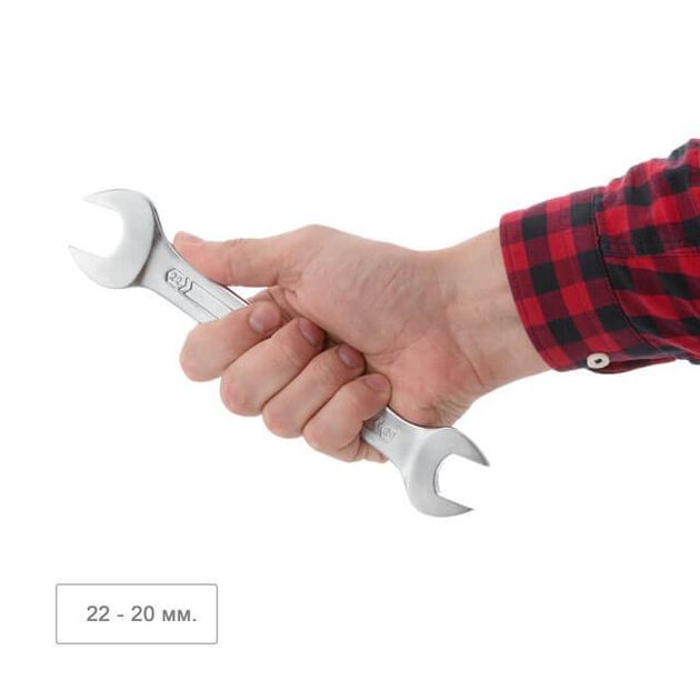 Ключ рожковый 20-22 мм Cr-V, покрытие сатин-хром, DIN3110 STORM INTERTOOL XT-1120, фото , зображення 4 | SNABZHENIE.com.ua Ключ рожковый 20-22 мм Cr-V, покрытие сатин-хром, DIN3110 STORM INTERTOOL XT-1120, фото , зображення 4 | SNABZHENIE.com.ua