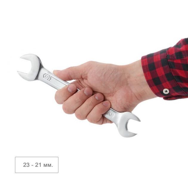 Ключ рожковый 21-23 мм Cr-V, покрытие сатин-хром, DIN3110 STORM INTERTOOL XT-1121, фото , зображення 4 | SNABZHENIE.com.ua Ключ рожковый 21-23 мм Cr-V, покрытие сатин-хром, DIN3110 STORM INTERTOOL XT-1121, фото , зображення 4 | SNABZHENIE.com.ua