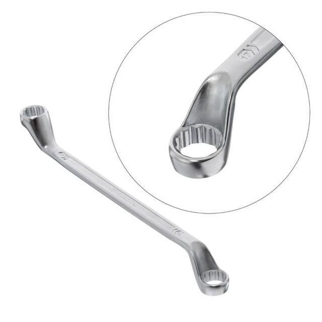 Ключ накидной 16-17 мм Cr-V, покрытие сатин-хром; PROF DIN3113 INTERTOOL XT-1216, фото , зображення 2 | SNABZHENIE.com.ua