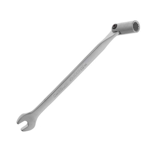 Ключ рожково-накидной шарнирный 8 мм Cr-V, сатин-хром INTERTOOL, фото , изображение 4 | SNABZHENIE.com.ua