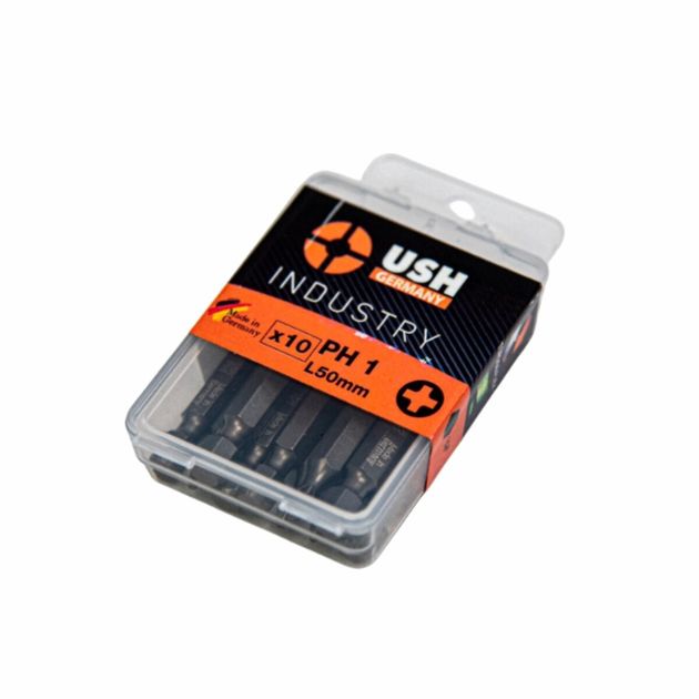 Насадка викруткова USH Industry: PH1 x 50 мм. подовжена, Уп. 10 шт., фото , зображення 2 | SNABZHENIE.com.ua