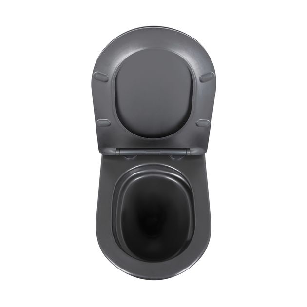 Унитаз подвесной Qtap Robin New Ultra Quiet с сиденьем Soft-Close MATT BLACK, фото , изображение 6 | SNABZHENIE.com.ua Унитаз подвесной Qtap Robin New Ultra Quiet с сиденьем Soft-Close MATT BLACK, фото , изображение 6 | SNABZHENIE.com.ua