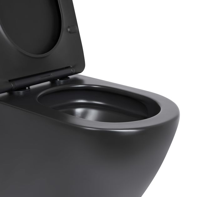 Унитаз подвесной Qtap Robin New Ultra Quiet с сиденьем Soft-Close MATT BLACK, фото , изображение 7 | SNABZHENIE.com.ua Унитаз подвесной Qtap Robin New Ultra Quiet с сиденьем Soft-Close MATT BLACK, фото , изображение 7 | SNABZHENIE.com.ua