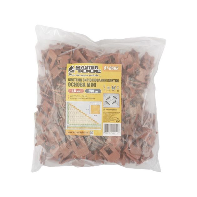Система выравнивания плитки MASTERTOOL ОСНОВА MINI 1.5 мм набор 250 шт 81-0502, фото , изображение 2 | SNABZHENIE.com.ua Система выравнивания плитки MASTERTOOL ОСНОВА MINI 1.5 мм набор 250 шт 81-0502, фото , изображение 2 | SNABZHENIE.com.ua