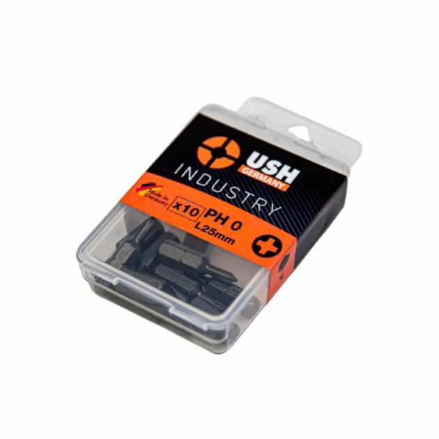 Насадка викруткова USH Industry: PH0 x 25 мм. Уп. 10 шт., фото , изображение 2 | SNABZHENIE.com.ua