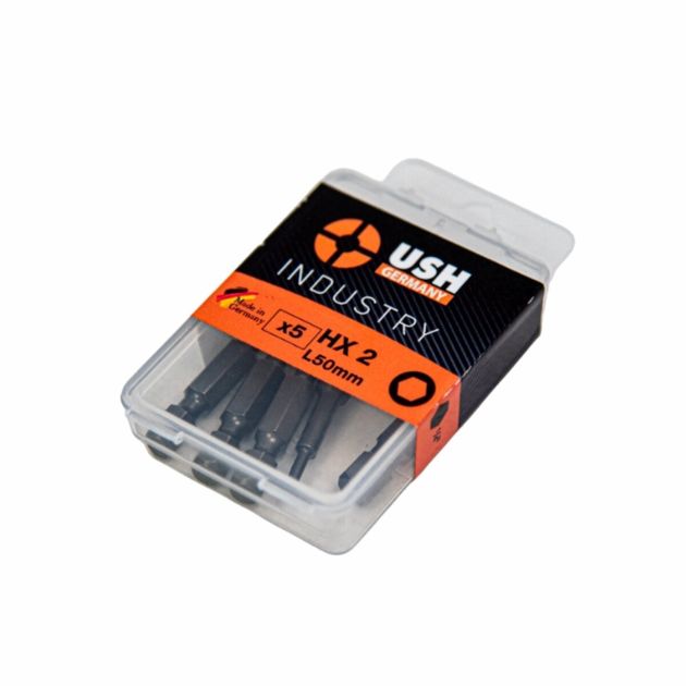 Насадка викруткова USH Industry, подовжена: HEX 2 x 50 мм, Уп. 5 шт., фото , изображение 2 | SNABZHENIE.com.ua