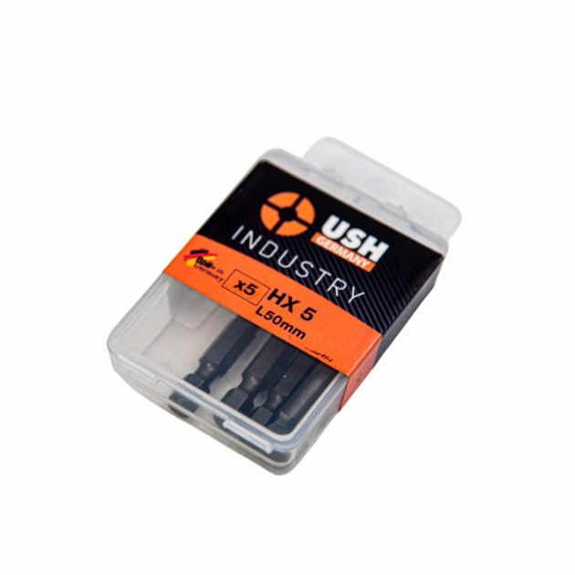 Насадка для викрутки USH Industry с шариковым наконечником удлиненная: HEX 5 x 50 мм, Уп. 5 шт., фото , изображение 2 | SNABZHENIE.com.ua