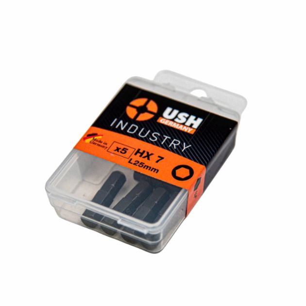 Насадка викруткова USH Industry. HEX 7 x 25 мм, Уп. 5 шт., фото  | SNABZHENIE.com.ua