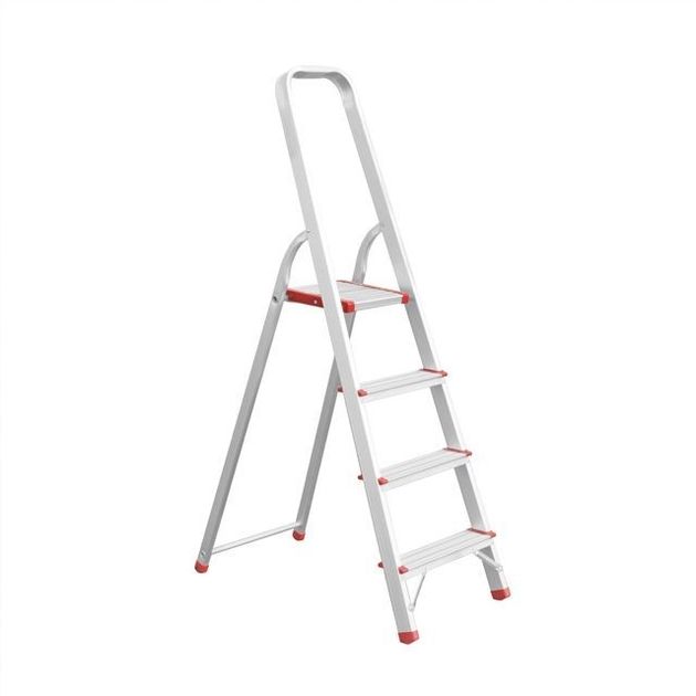 Стремянка алюминиевая 4 ступени, высота 850 мм INTERTOOL LT-1004, фото  | SNABZHENIE.com.ua