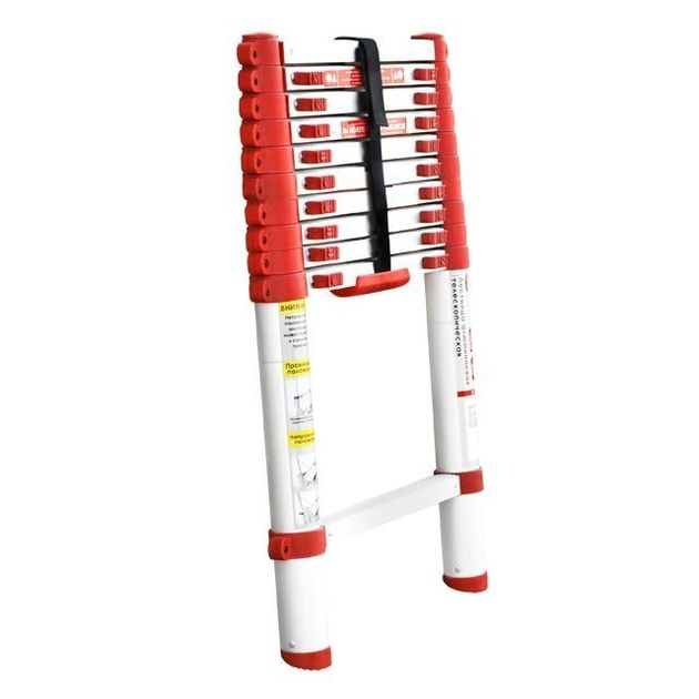 Телескопическая алюминиевая лестница INTERTOOL LT-3032, 10 ступеней, фото  | SNABZHENIE.com.ua