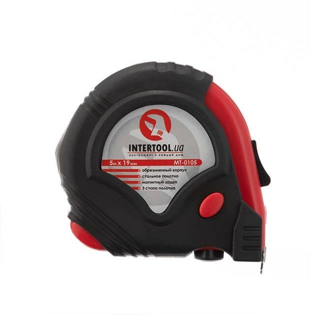 Рулетка INTERTOOL MT-0105, 5 м x 19 мм, металлическое полотно, 3 стопора, фото , изображение 2 | SNABZHENIE.com.ua Рулетка INTERTOOL MT-0105, 5 м x 19 мм, металлическое полотно, 3 стопора, фото , изображение 2 | SNABZHENIE.com.ua