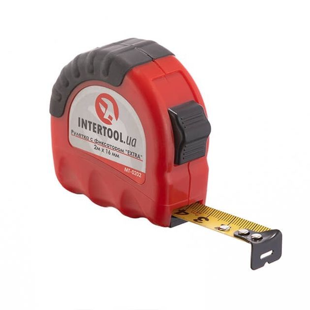 Рулетка с металлическим полотном 2 м x 16 мм "EXTRA" INTERTOOL MT-0202, фото  | SNABZHENIE.com.ua