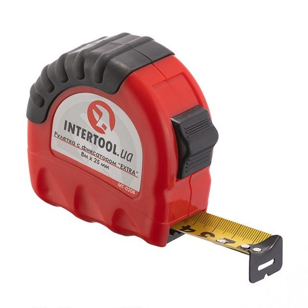 Рулетка металлическая 8 м x 25 мм EXTRA INTERTOOL MT-0208, фото  | SNABZHENIE.com.ua