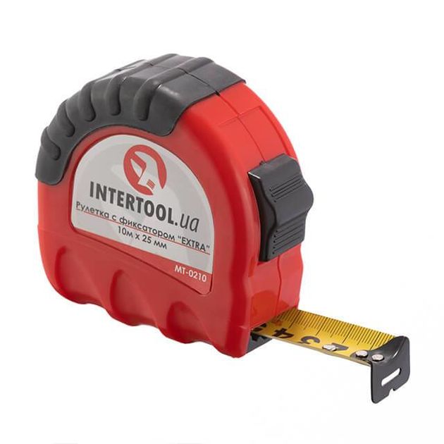 Рулетка металлическая 10 м x 25 мм EXTRA INTERTOOL MT-0210, фото  | SNABZHENIE.com.ua