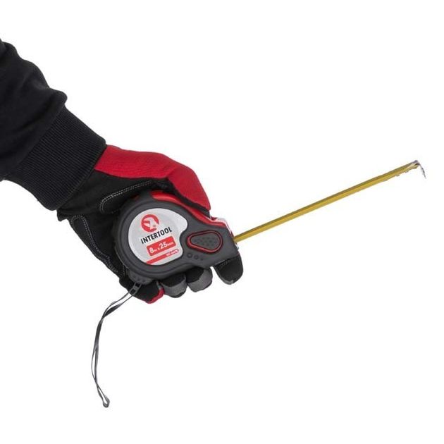Рулетка 8м*25мм с фиксатором и магнитом INTERTOOL MT-0608, фото , изображение 6 | SNABZHENIE.com.ua Рулетка 8м*25мм с фиксатором и магнитом INTERTOOL MT-0608, фото , изображение 6 | SNABZHENIE.com.ua