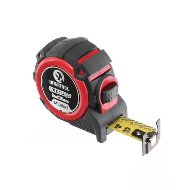 Рулетка STORM INTERTOOL MT-0848, 8м*25мм, двухсторонняя шкала, фото  | SNABZHENIE.com.ua