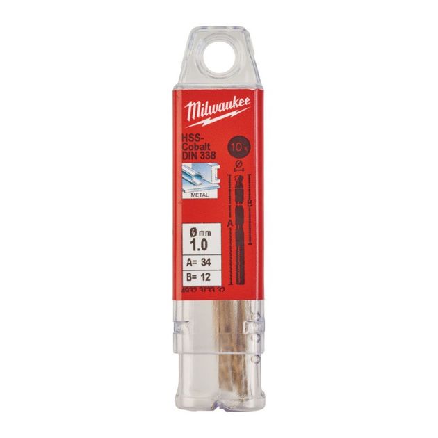 Сверло по металлу HSS-Co MILWAUKEE DIN338, Ø1,0х34х12мм, (10шт), фото  | SNABZHENIE.com.ua