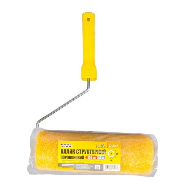 Валик малярний структурний MASTERTOOL Moltopren Decor 80/230 мм Ø 6 мм з ручкою 92-6104, фото , зображення 3 | SNABZHENIE.com.ua Валик малярний структурний MASTERTOOL Moltopren Decor 80/230 мм Ø 6 мм з ручкою 92-6104, фото , зображення 3 | SNABZHENIE.com.ua
