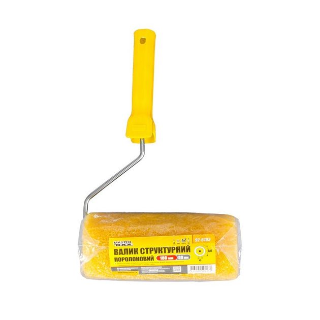 Валик малярный структурный MASTERTOOL Moltopren Decor 80/180 мм Ø 6 мм с ручкой, фото , изображение 3 | SNABZHENIE.com.ua