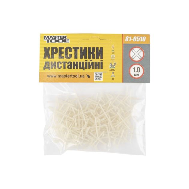 Крестики дистанционные для укладки керамической плитки MASTERTOOL 1.0 мм 170 шт 81-0510, фото , изображение 3 | SNABZHENIE.com.ua Крестики дистанционные для укладки керамической плитки MASTERTOOL 1.0 мм 170 шт 81-0510, фото , изображение 3 | SNABZHENIE.com.ua