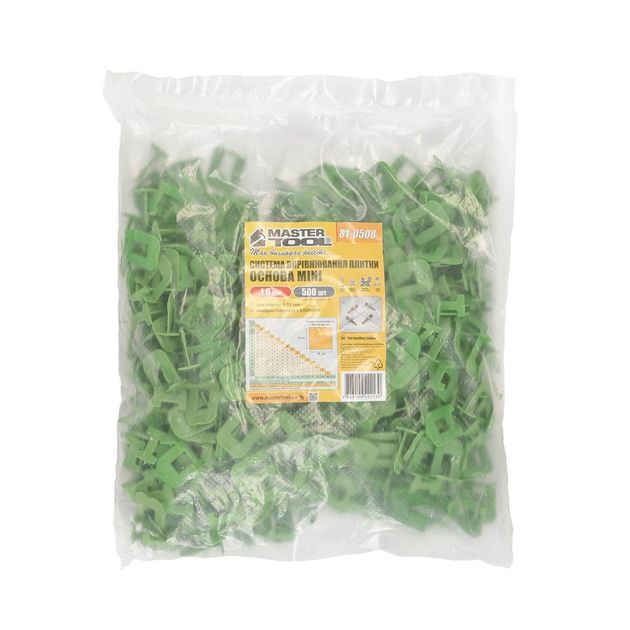 Система выравнивания плитки MASTERTOOL ОСНОВА MINI 1.0 мм набор 500 шт, фото , изображение 2 | SNABZHENIE.com.ua Система выравнивания плитки MASTERTOOL ОСНОВА MINI 1.0 мм набор 500 шт, фото , изображение 2 | SNABZHENIE.com.ua