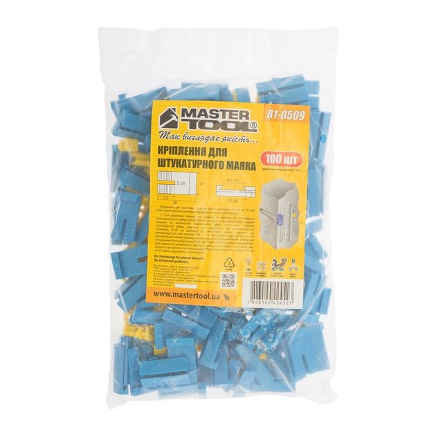 Крепление для штукатурного маяка MASTERTOOL 100 шт, фото , изображение 3 | SNABZHENIE.com.ua