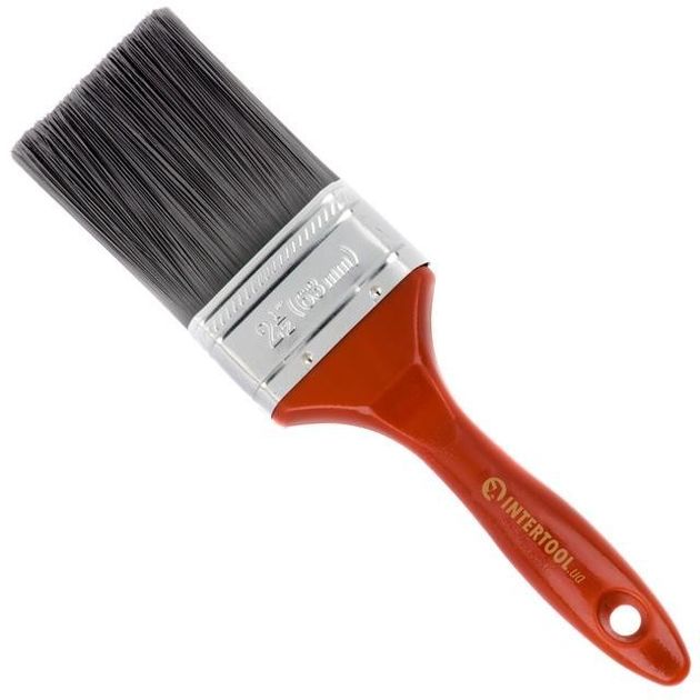 Кисть флейцевая с искусственным ворсом 2,5” INTERTOOL KT-1463, фото  | SNABZHENIE.com.ua