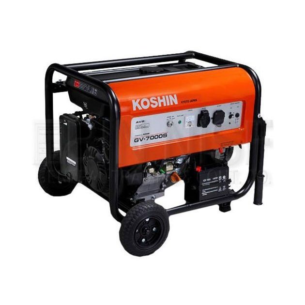 Генератор KOSHIN GV-7000S, 5,5 кВт, K420, 50 Гц, 12V/8.3A, 420 см³, 22,6 л, 90 кг, AVR, фото  | SNABZHENIE.com.ua