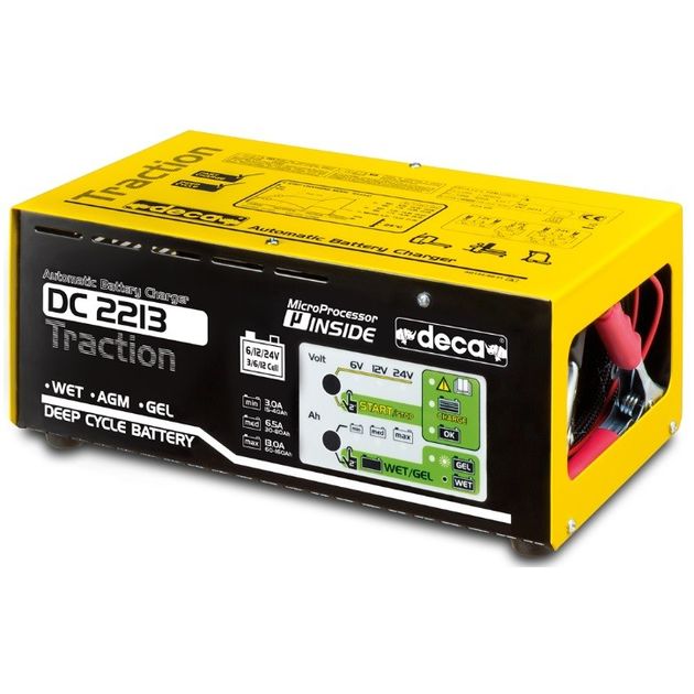Зарядное устройство Deca DC 2213 Traction, 230В/50Гц, 6-12-24В, 760Вт, 5,5-11-22А, 37А, 30-270А/г, 12кг, фото  | SNABZHENIE.com.ua