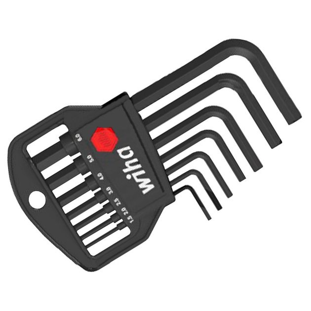 Штифтовые ключи короткие Wiha Classic, держатель, набор 7 пр. SW (1,5; 2; 2,5; 3; 4; 5; 6), CrV, черный ок., фото  | SNABZHENIE.com.ua