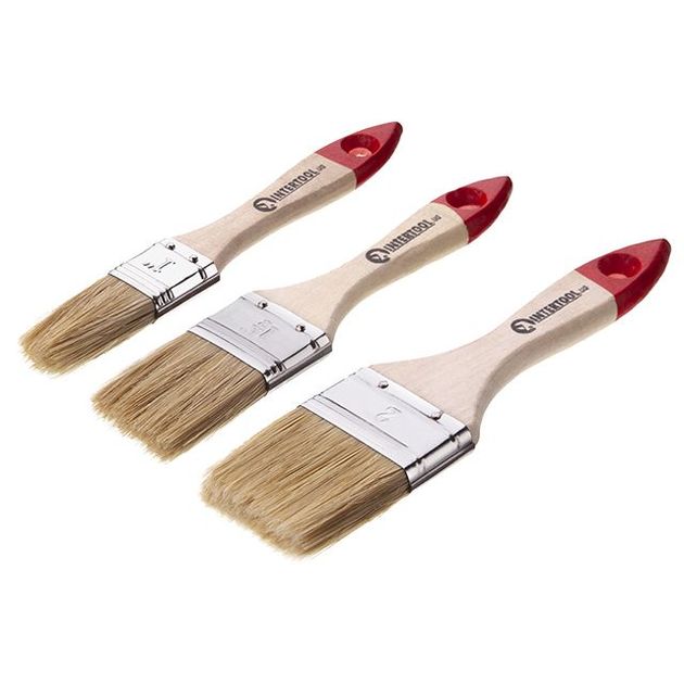 Набор флейцевых кистей 25; 38; 50 мм, 3 шт INTERTOOL KT-1003, фото , изображение 2 | SNABZHENIE.com.ua Набор флейцевых кистей 25; 38; 50 мм, 3 шт INTERTOOL KT-1003, фото , изображение 2 | SNABZHENIE.com.ua