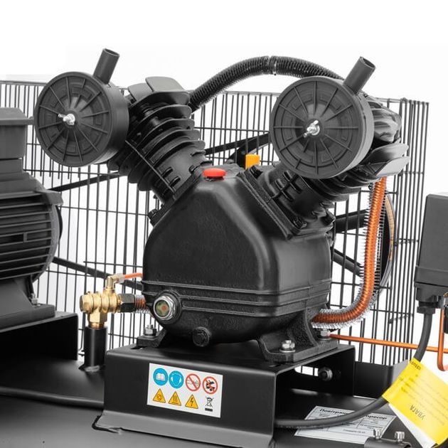 Компрессор STORM, 100 л, 3 кВт, 380 В, 10 атм, 500 л/мин, 2 цилиндра INTERTOOL PT-0013, фото , изображение 6 | SNABZHENIE.com.ua Компрессор STORM, 100 л, 3 кВт, 380 В, 10 атм, 500 л/мин, 2 цилиндра INTERTOOL PT-0013, фото , изображение 6 | SNABZHENIE.com.ua