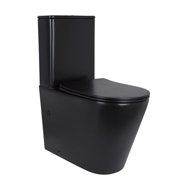 Унитаз напольный Qtap Scorpio Ultra Quiet безободковый с сиденьем Soft-Close матовый черный, фото  | SNABZHENIE.com.ua