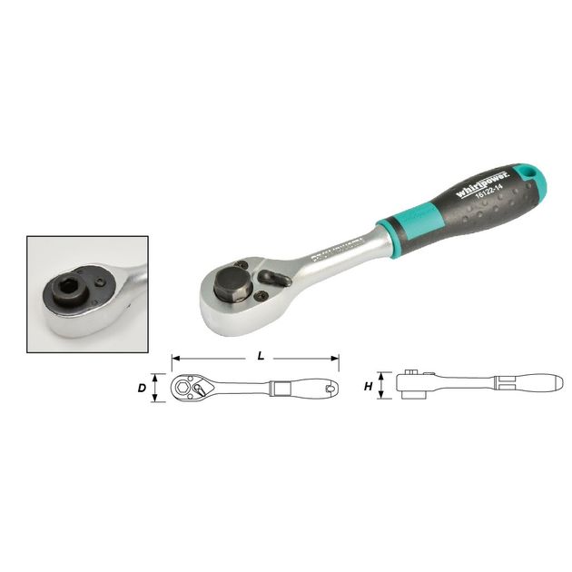Трещотка Whirlpower 1/4" для бит 145мм, 36 зубцов, фото  | SNABZHENIE.com.ua