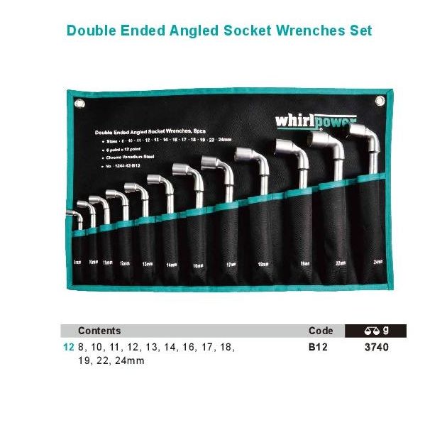 Набор Г-образных торцевых ключей Whirlpower 8-24мм, 12 шт., чехол, фото , изображение 2 | SNABZHENIE.com.ua