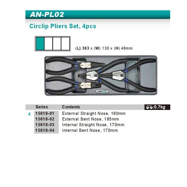 Whirlpower Набір знімачів стопорних кілець 4 од. з ложементом, фото , зображення 2 | SNABZHENIE.com.ua