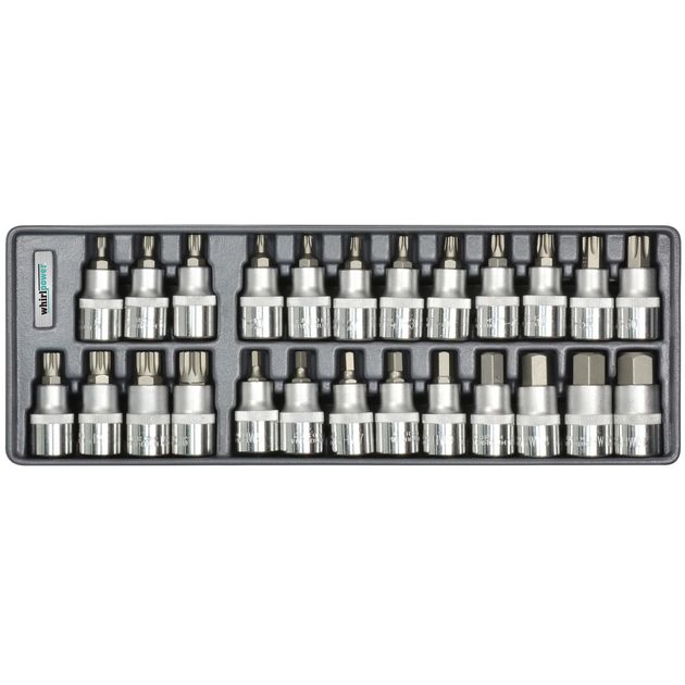Набор головок Whirlpower Hex, Torx, Spline 1/2", 25 предметов, ложемент, фото  | SNABZHENIE.com.ua